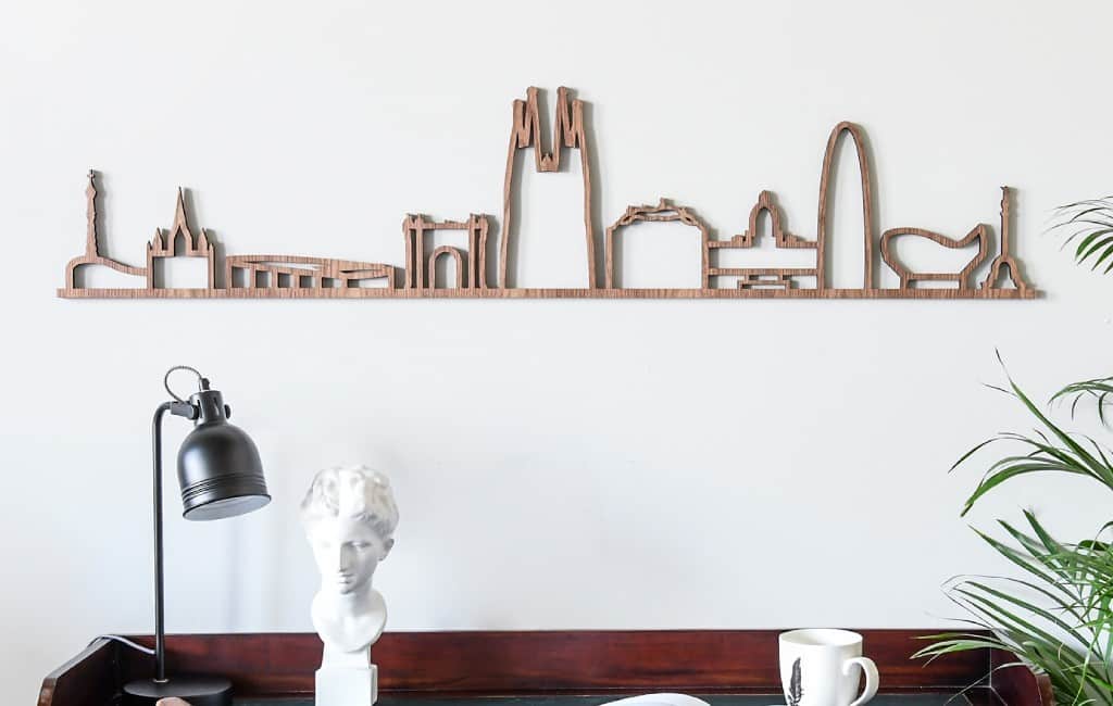 Plaats met City Shapes Spaanse steden of monumenten aan je muur