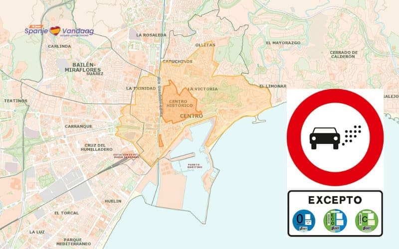 Dit wordt de lage-emissiezone van de stad Málaga in 2024