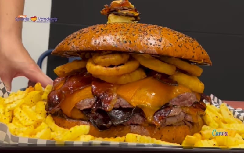 Bar in Zaragoza betaalt 200 euro als je hun speciale hamburger helemaal opeet