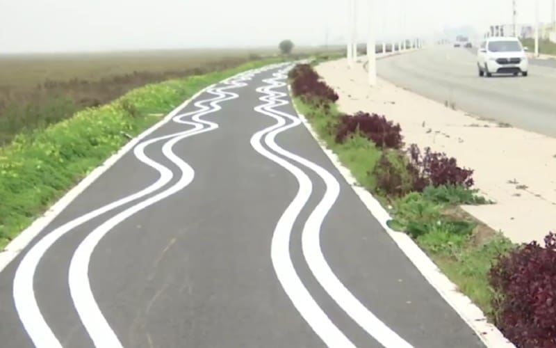 De uitleg van het mysterieuze en kronkelige fietspad in Huelva