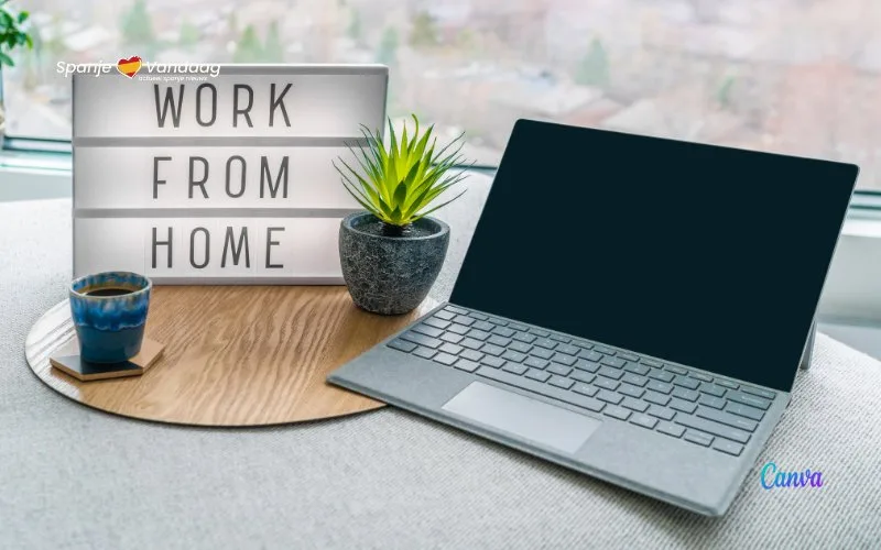 Thuiswerken neemt toe in Spanje maar blijft onder het Europese gemiddelde