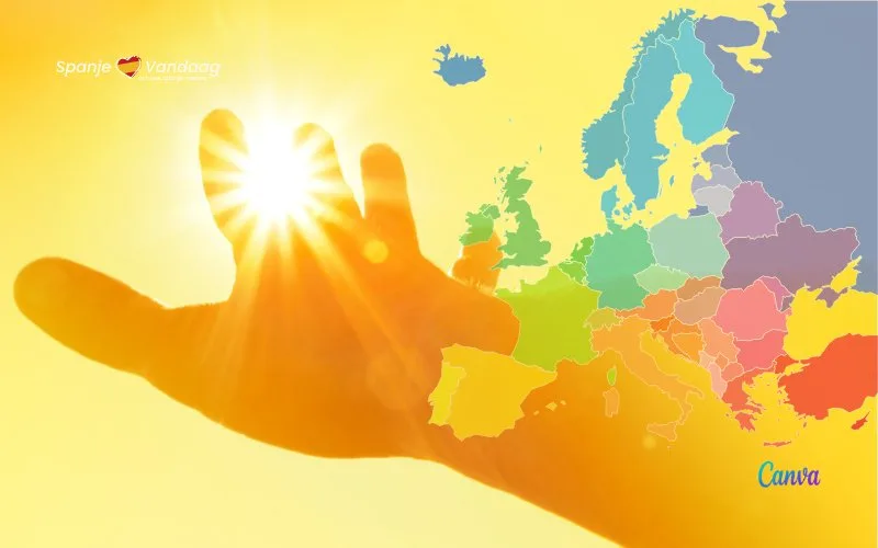 Welke Spaanse steden staan in de top 30 lijst van Europese steden met de meeste zonuren?