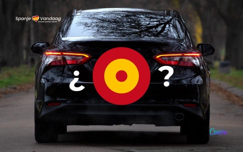 Wat is dit Spaanse ringsymbool achterop auto’s?