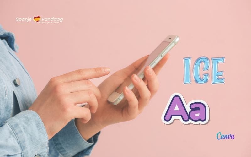 Wordt het ICE- of noodnummer op de mobiele telefoon ook gebruikt in Spanje?