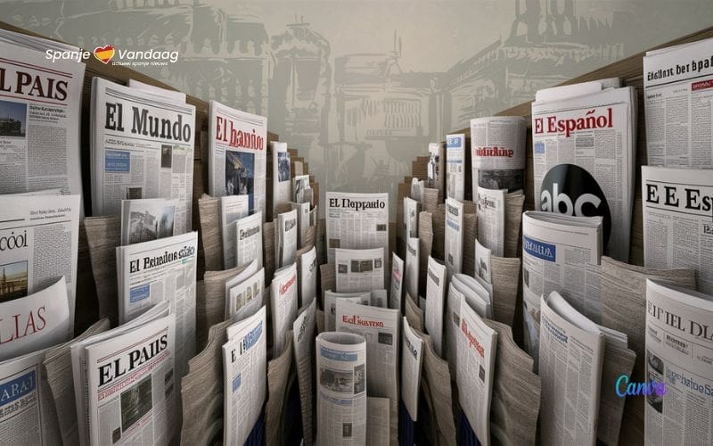 De ideologische verdeling van de Spaanse media in links, rechts en centrumgericht