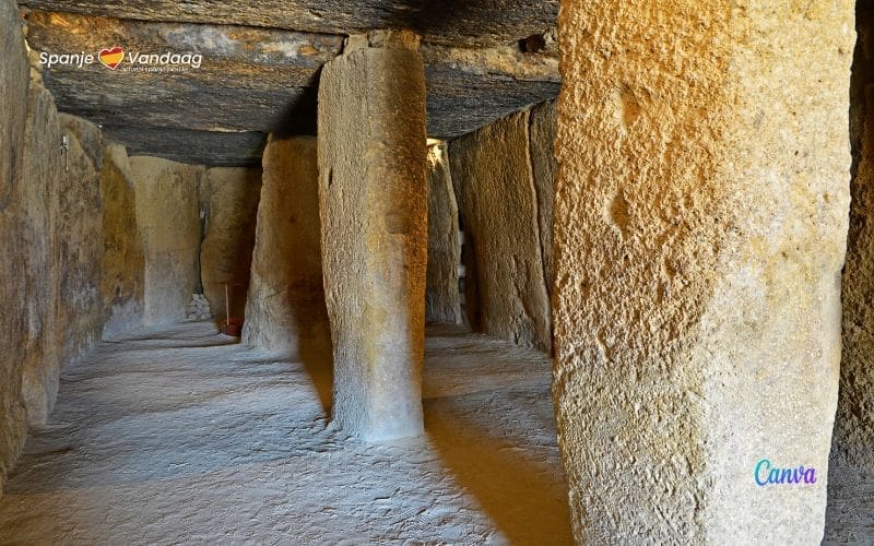 De dolmen van Antequera en de constructie met stenen van 150 ton