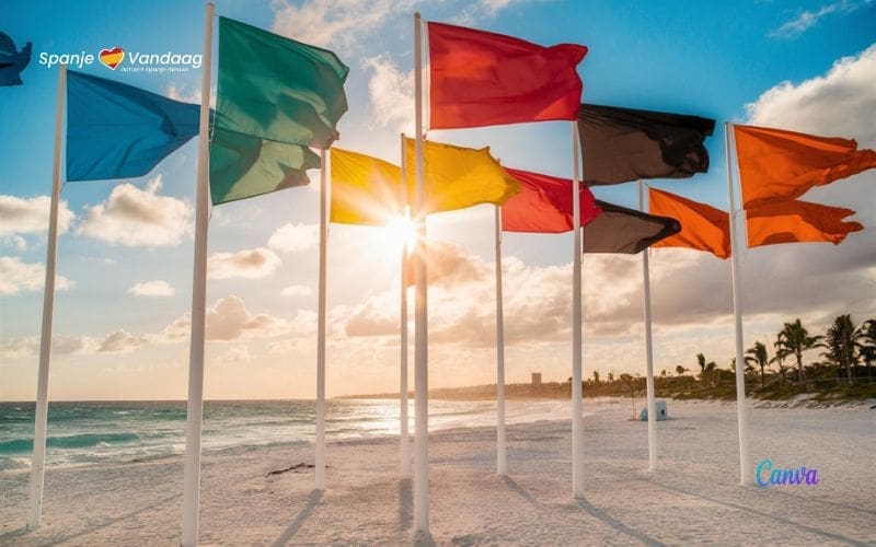 Wat is de strandvlag die waarschuwt voor haaien en wat betekenen de gekleurde vlaggen in Spanje?