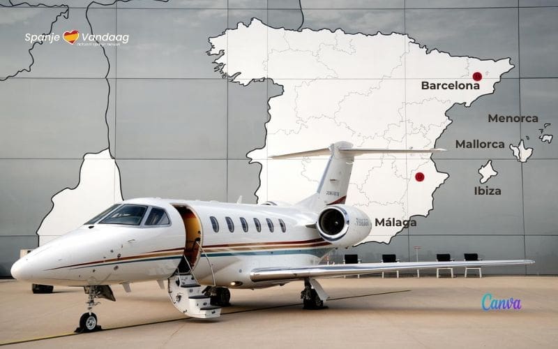 Een vierde van de privéjets die in 2023 door Europa vlogen landde in Spanje