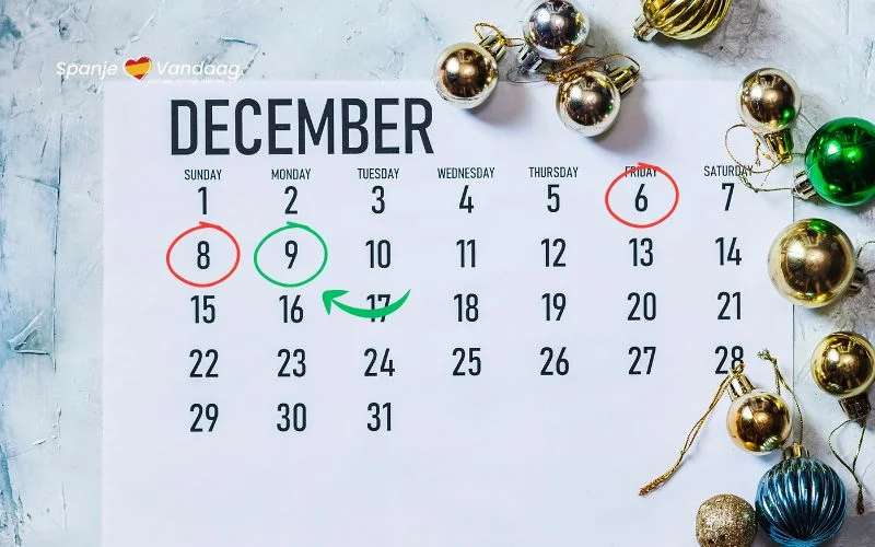 9 december 2024 is feestdag in delen van Spanje, maar niet overal