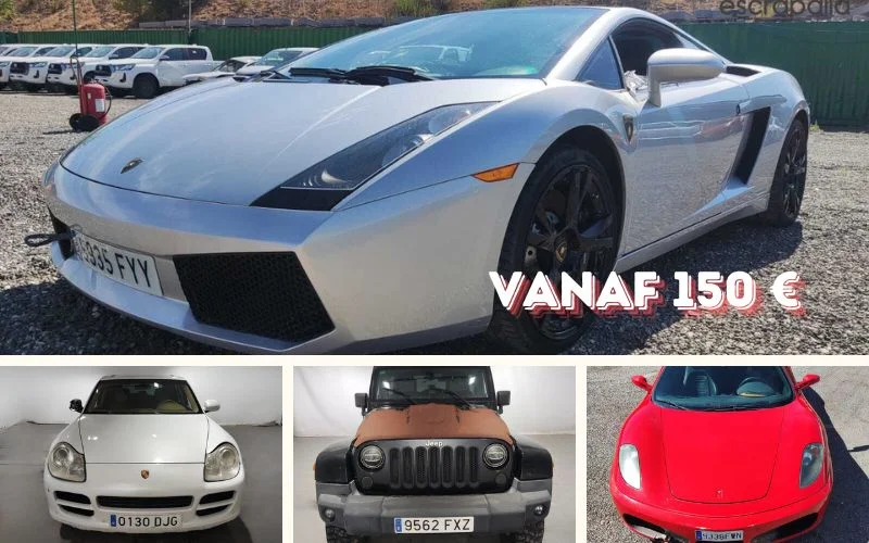 Luxe in beslag genomen auto’s onder de hamer vanaf 150 euro