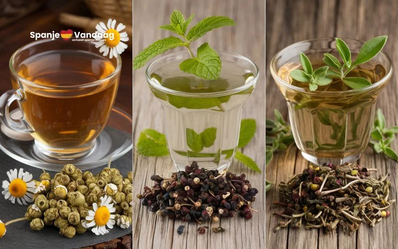 Welke kruidenthee helpt beter voor een spijsvertering in Spanje: manzanilla, poleo menta of oregano thee?