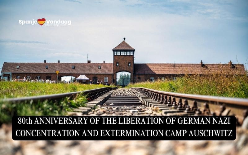 Spaanse Koning Felipe VI en koningin Letizia herdenken 80ste bevrijdingsdag Auschwitz