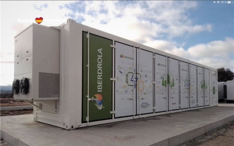 Spanje begint met energieopslag via batterijen in het elektriciteitssysteem