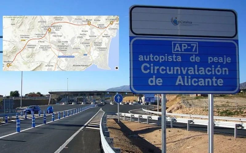 Gratis gebruik van AP-7 ringweg bij Alicante verlengd met definitieve tolvrijstelling in het vooruitzicht