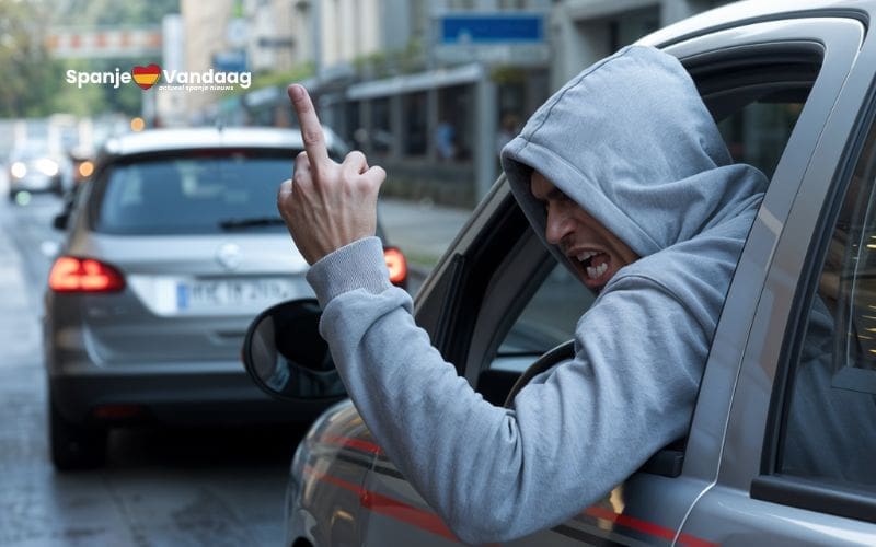 Kun je in Spanje een boete krijgen voor het maken van een obscene geste naar een andere bestuurder?