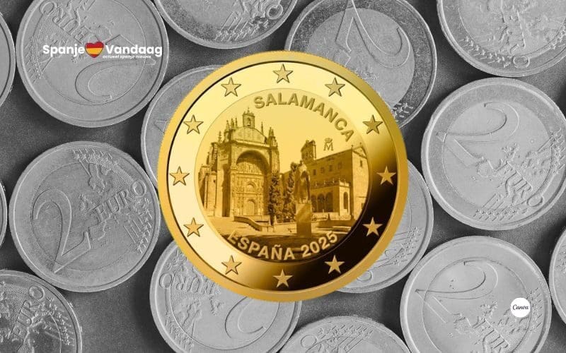 Nieuwe 2 euromunt ter ere van de Oude Stad van Salamanca nu in omloop in Spanje