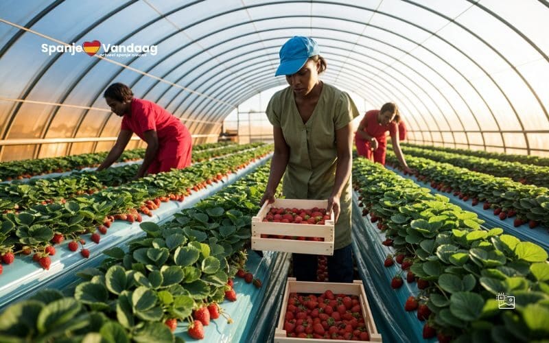 Aardbeienseizoen in Huelva trekt duizenden arbeiders uit Afrika en Latijns-Amerika