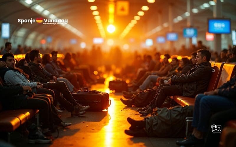 Honderden mensen slapen op luchthavens van Madrid en Barcelona