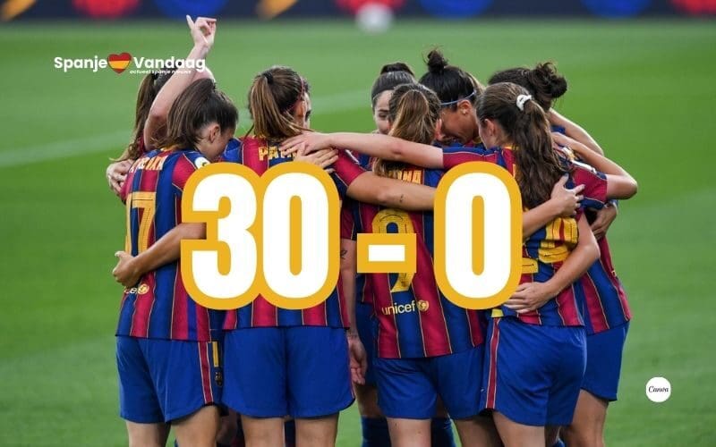 Historische 30-0 zege FC Barcelona Vrouwen C leidt tot discussie in vrouwenvoetbal Spanje