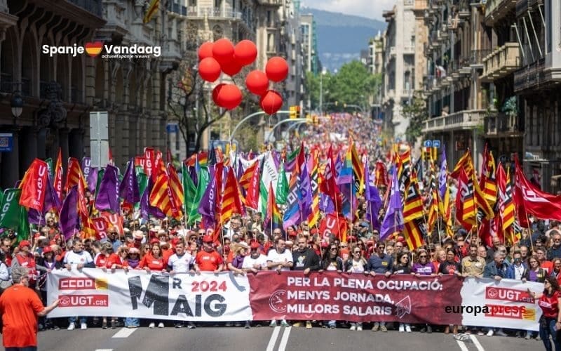 Spaanse vakbonden roepen op tot massale 1 mei Dag van de Arbeid demonstraties