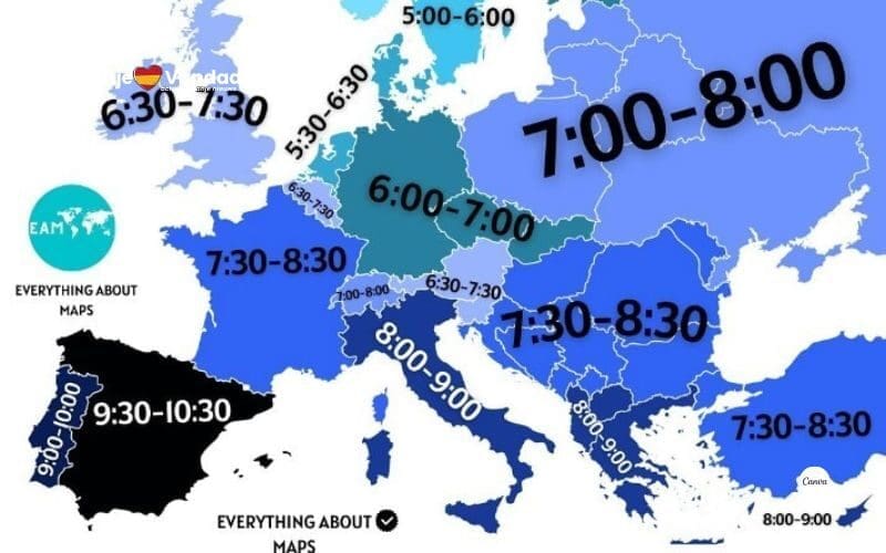 Spanjaarden gaan voor het avondeten het laatst aan tafel in Europa