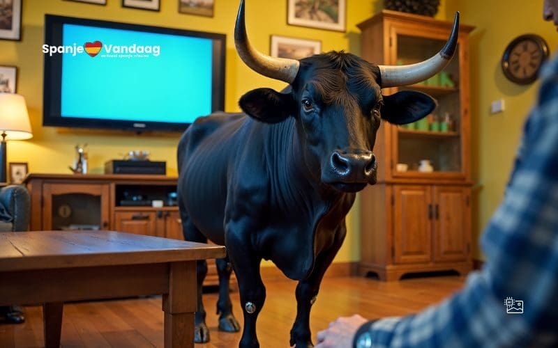 De bijzondere huisgenoot van Chechu is een stier die dol is op paella en televisie