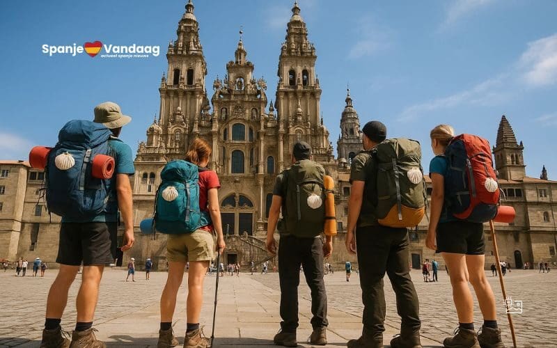 Pelgrims trotseren vier seizoenen tijdens Semana Santa op weg naar Santiago de Compostela