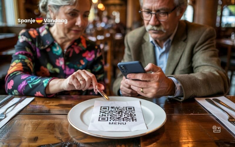 Alleen een QR-code aanbieden voor het menu in restaurants is illegaal in Andalusië