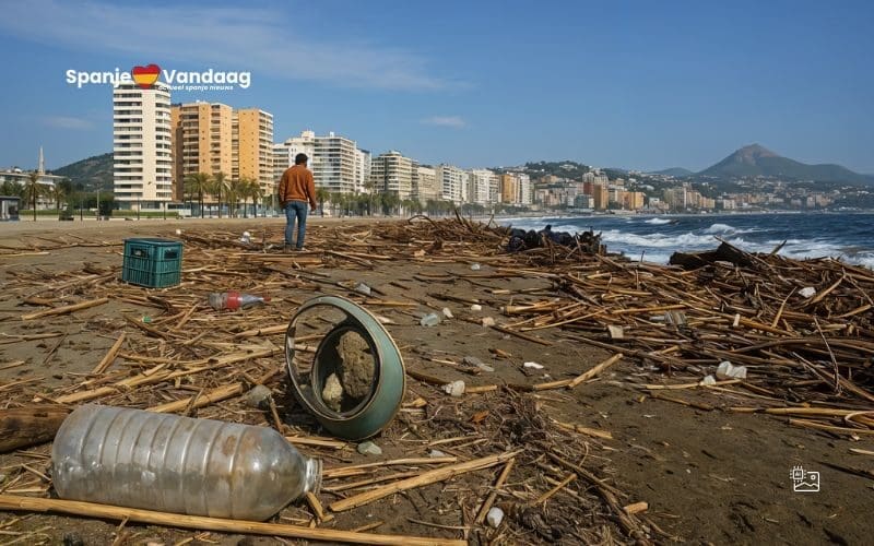 Invasie van rietstengels op stranden van Málaga zorgt voor grote overlast