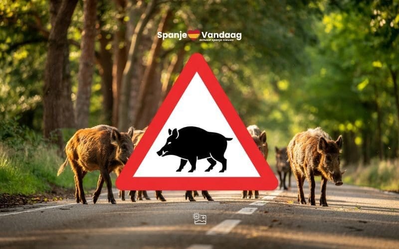 Nieuw verkeersbord in Spanje waarschuwt voor overstekende wilde zwijnen