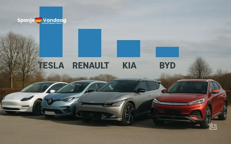 Spanje breekt record met verkoop van elektrische auto’s in maart