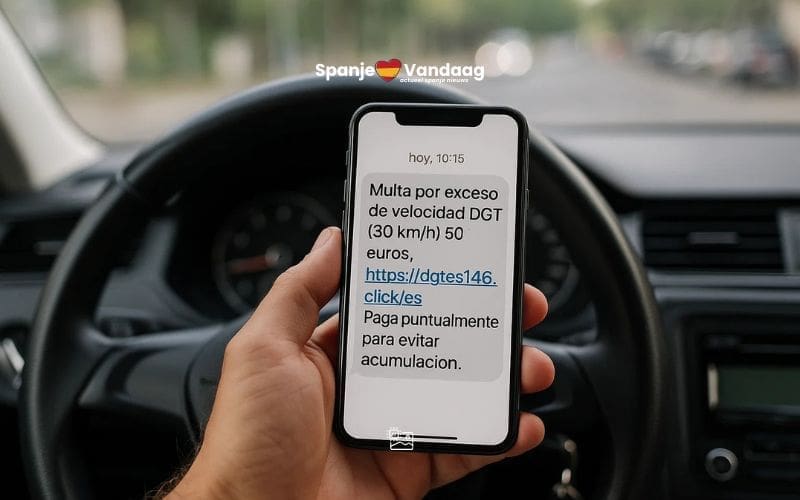 Spaanse verkeersdienst DGT waarschuwt voor valse sms-boetes met frauduleuze links