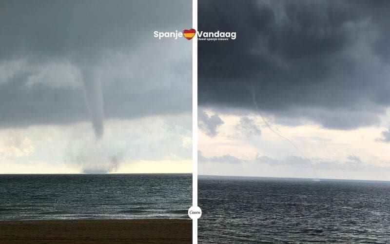 Indrukwekkende waterhozen gespot voor de kust van Valencia