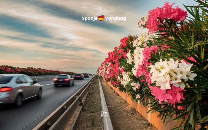 Waarom zijn er vaak oleanders in de middenberm te zien op Spaanse snelwegen?