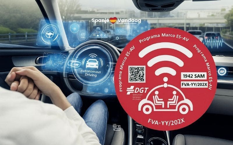 Spanje voert roze milieusticker in voor testauto’s zonder bestuurder