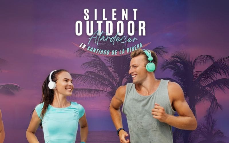 Samen hardlopen in stilte met koptelefoon in Murcia