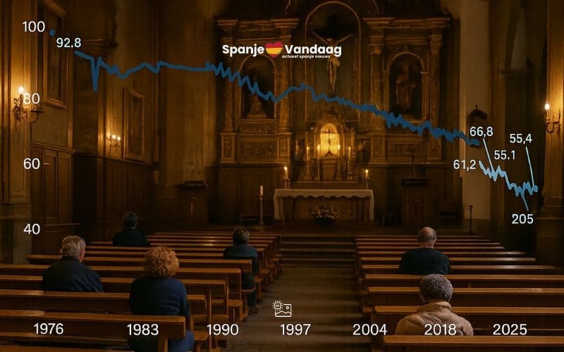 Aantal Spanjaarden dat zich katholiek noemt daalt van 90 naar 55 procent