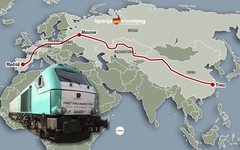 De langste treinroute ter wereld verbindt China met Spanje