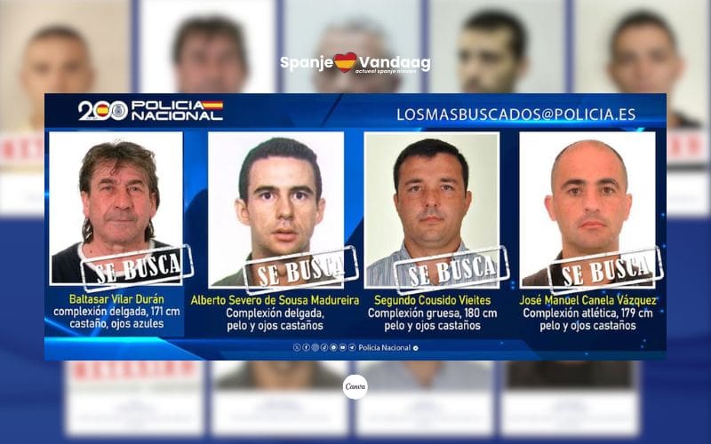 Spaanse politie zoekt nog steeds naar vier van de tien gevaarlijkste voortvluchtigen