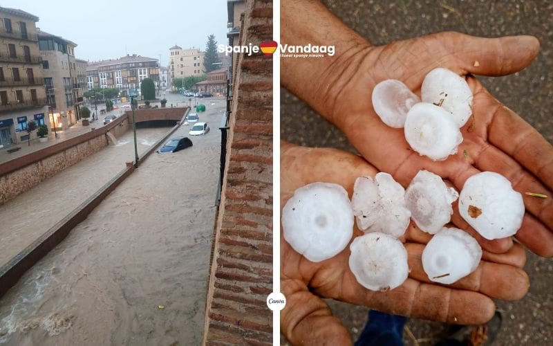 Zware onweersbuien en hagel teisteren het noorden van Spanje