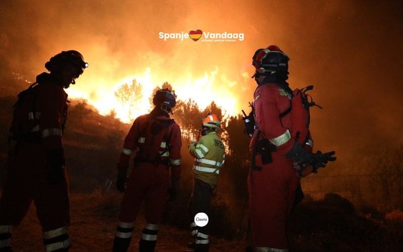 Opnieuw brandweerlieden gewond bij zware bosbranden in Spanje