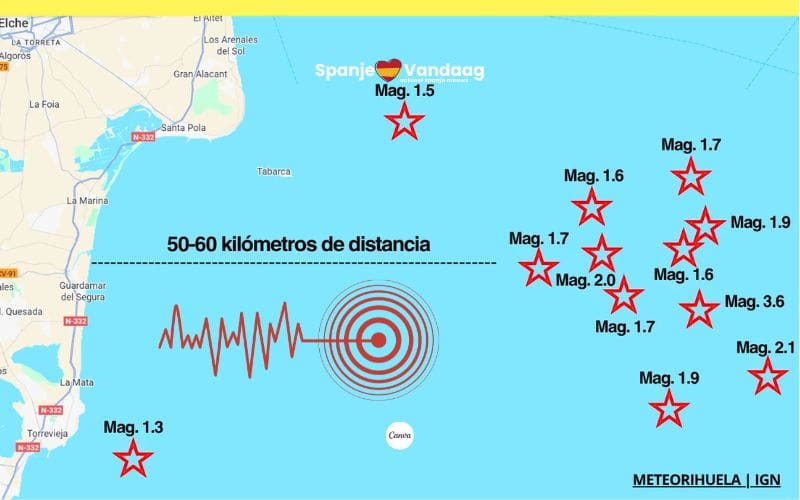 Lichte aardbevingen bij Torrevieja, Santa Pola en Guardamar del Segura