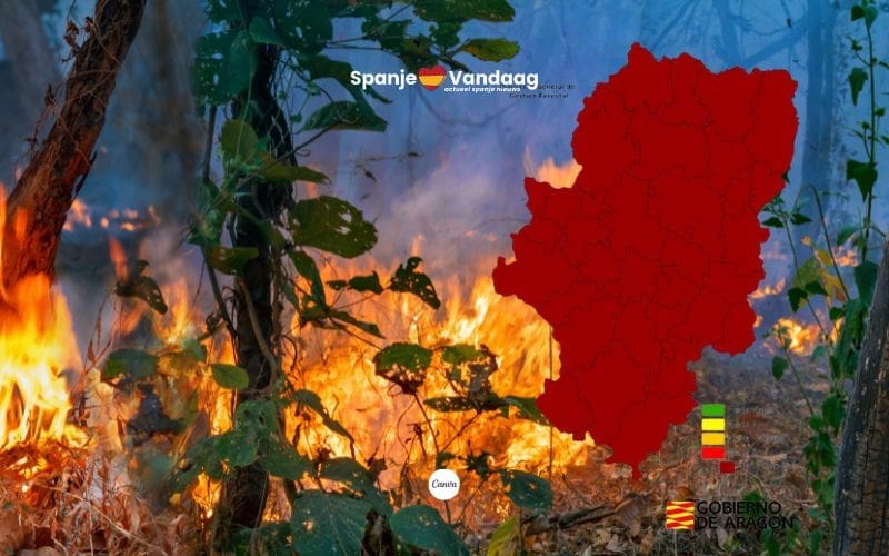 Aragón voert zeldzame “rojo -plus”-alarmfase in vanwege extreem risico op bosbranden