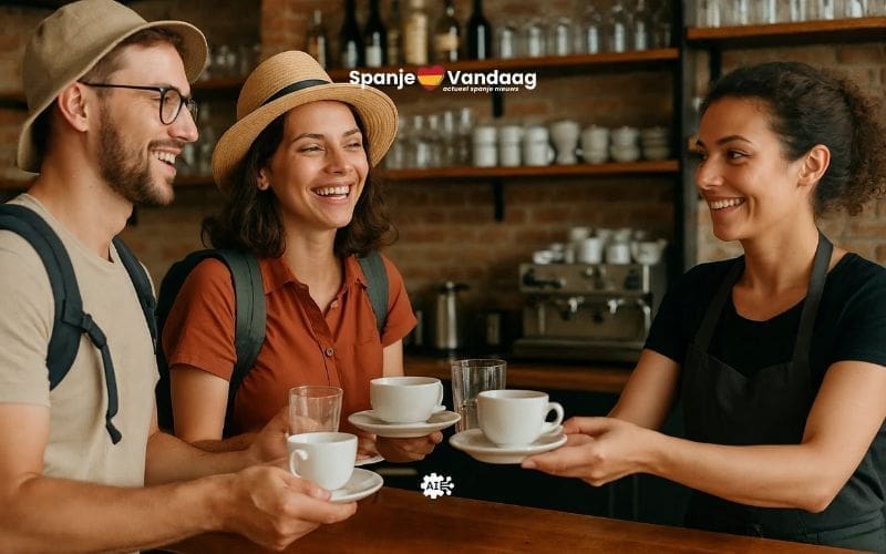 Help jij de bediening met opruimen van je tafel in Spanje?