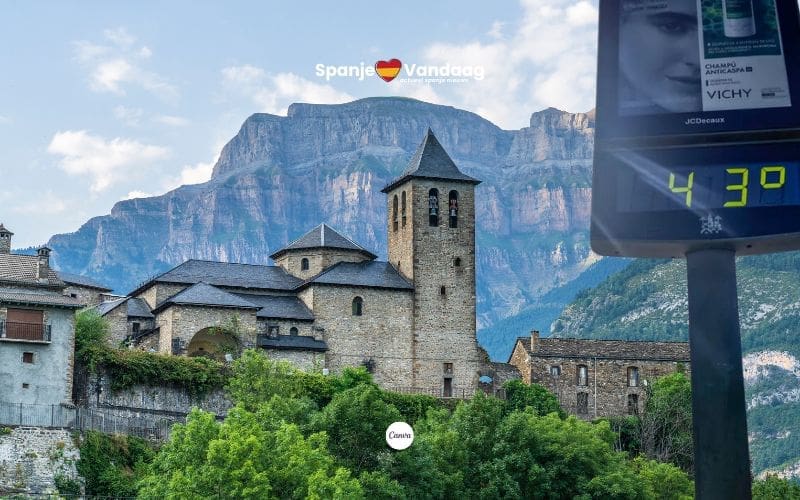 Torla-Ordesa in de Pyreneeën met 43 graden op een na hoogste temperatuur van Spanje (UPDATE)