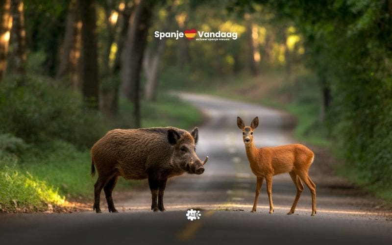 Politie Spanje waarschuwt voor steeds meer ongelukken door overstekende dieren