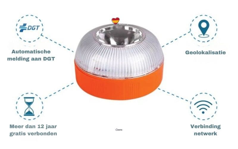 Spaanse consumentenorganisatie waarschuwt want veel V‑16 noodlampen voldoen niet aan de regels