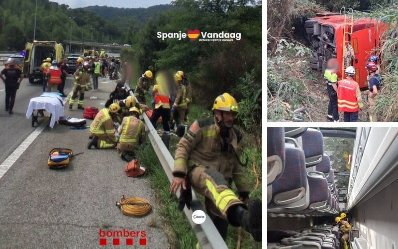 Buitenlandse toeristen gewond bij busongeluk nabij Barcelona