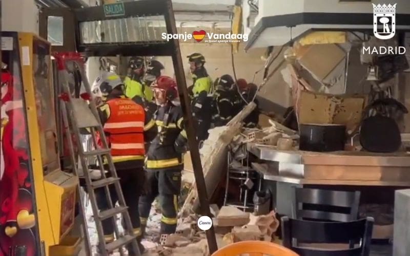 Gasexplosie in een bar in Madrid leidt tot minstens 25 gewonden en grote schade