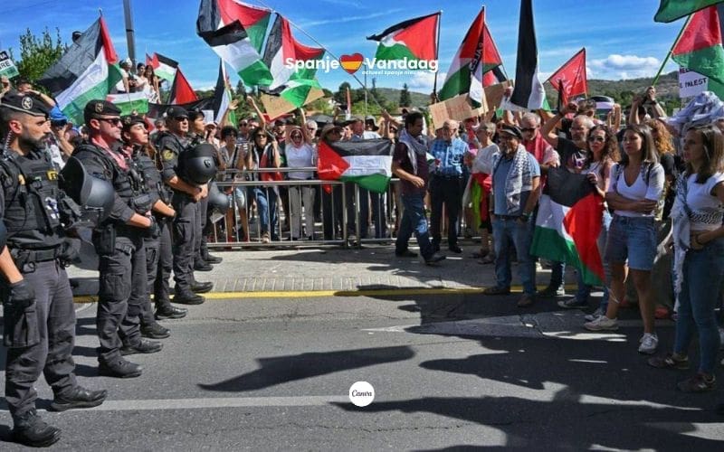 Protesten voor Palestina maken abrupt einde aan slotetappe wielerronde La Vuelta in Madrid
